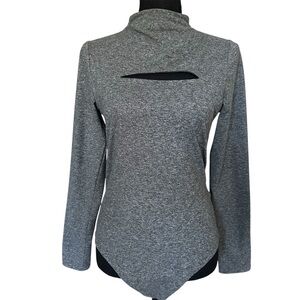 Express medium body contour grey long sleeve bodysuit